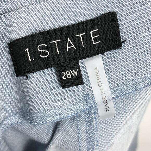 1.State Womens Tie Waist Pants 28W Light Blue Straight Leg NWOT - Picture 8 of 10
